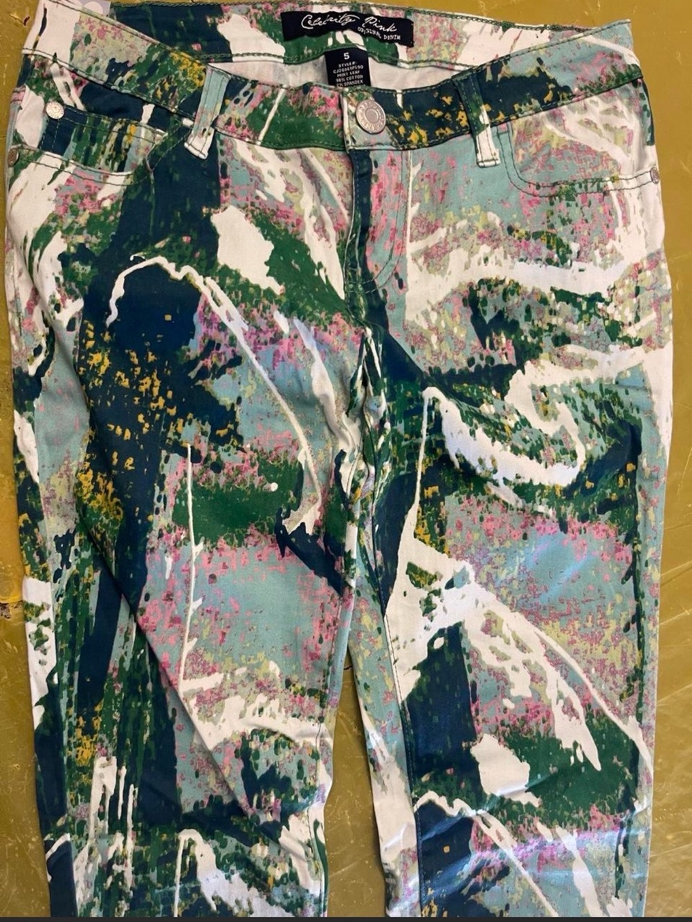 Original Denim Abstract Paint Splatter Skinny Jeans Size 5